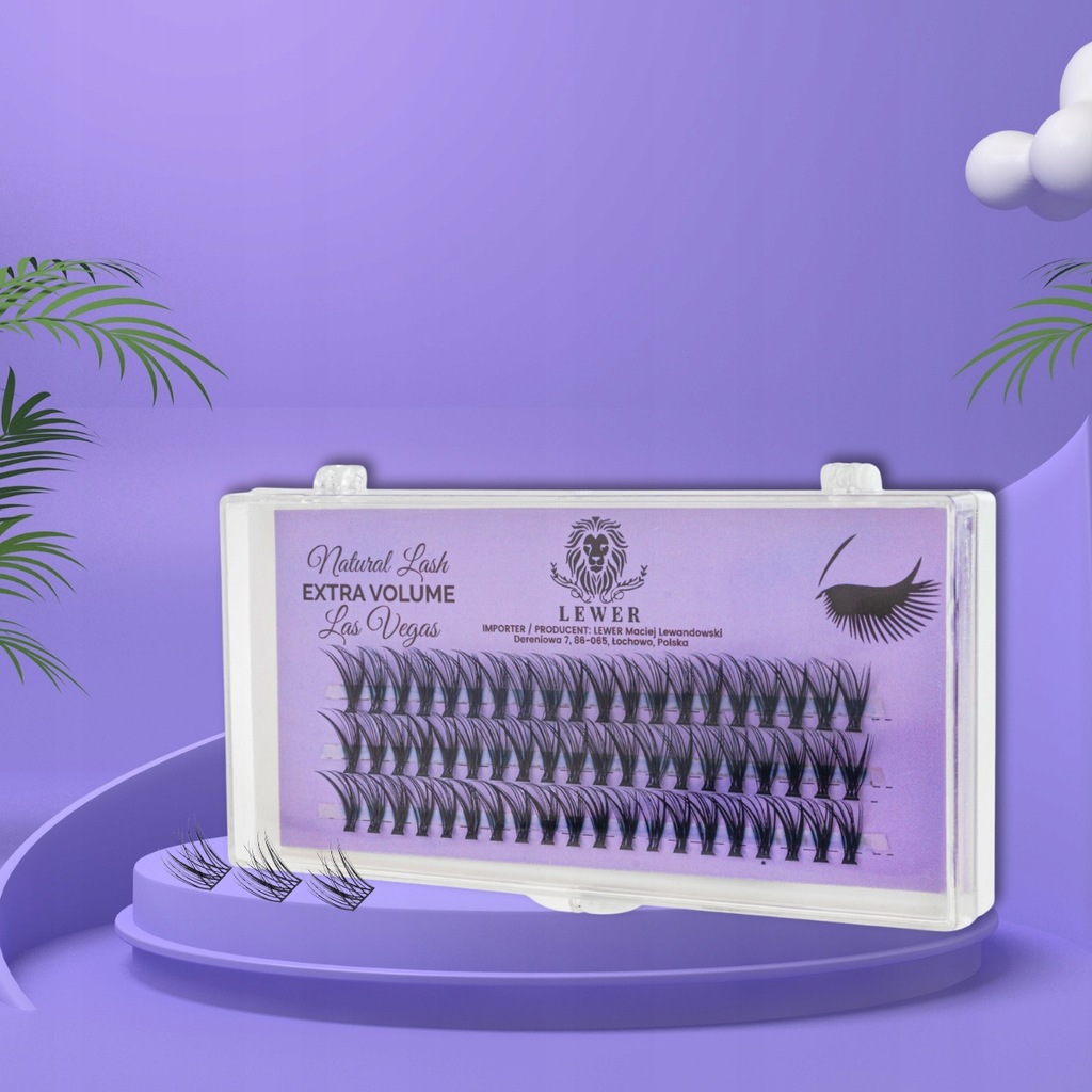 KĘPKI RZĘSY EYELASH Lewer Las Vegas EXTRA VOLUME 13mm NATURALNE JEDWABNE Stan opakowania oryginalne